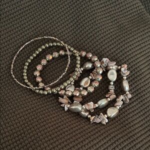 Gold Tone Beaded Bracelet Set